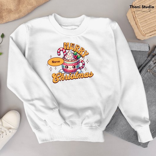 Sweatshirt Joyeux Noël mignonne Chocolat chaud Famille de Mug