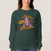 Sweatshirt Joyeux Noël mignonne Chocolat chaud Famille de Mug (Devant)