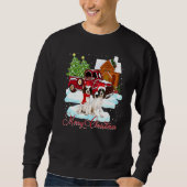 Sweatshirt Joyeux Noël Père Noël Anglais Springer Spaniel Chi (Devant)