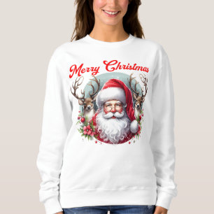 Sweatshirt Joyeux Noël Père Noël avec rennes