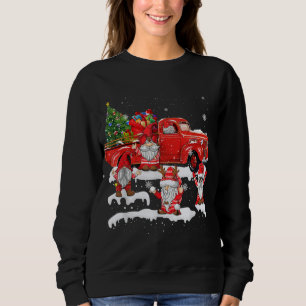Sweatshirt Joyeux Noël Père Noël Gnome avec Camion Rouge Gnom