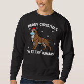 Sweatshirt Joyeux Noël Pitbull Visage Masque Pitty Chien Père (Devant)