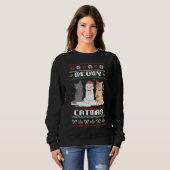 Sweatshirt Joyeux Noël pour Amoureux des chats Chat Pajama xm (Devant entier)