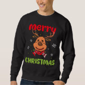 Sweatshirt Joyeux Noël Reindeer Femmes Hommes Funny Famille (Devant)