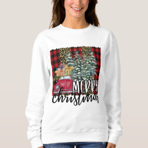 Sweatshirt Joyeux Noël Rouge et noir Buffalo Plaid