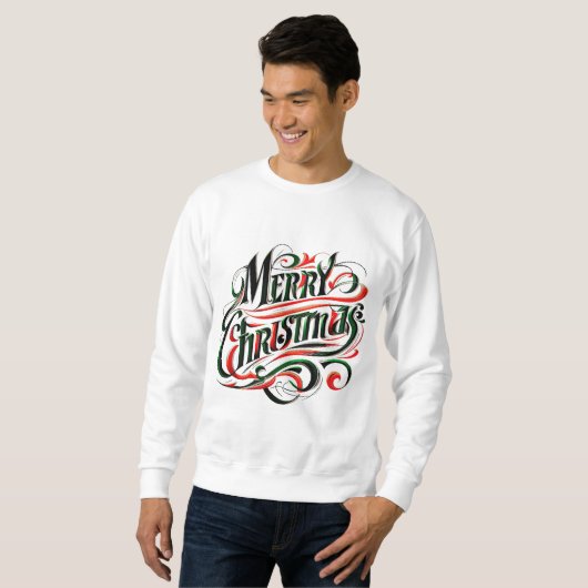 Sweatshirt Joyeux Noël Rouge Vert (Devant entier)