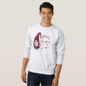 Sweatshirt Joyeux Noël Rustique Gnome en Red Buffalo Plaid (Devant entier)