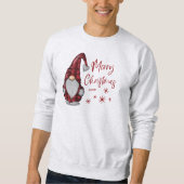 Sweatshirt Joyeux Noël Rustique Gnome en Red Buffalo Plaid (Devant)