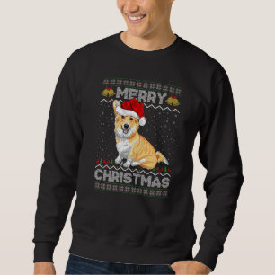 Sweatshirt Joyeux Noël Santa Chapeau Correspondance Ugly Corg