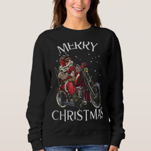 Sweatshirt Joyeux Noël Santa Claus Moto Moto Enth