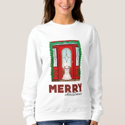 Sweatshirt Joyeux Noël Shih Tzu (Devant)