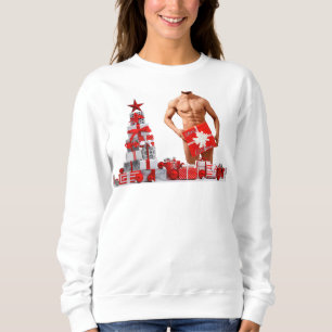 Sweatshirt Joyeux Noël SlipperyJoe rouge blanc argent cadeau