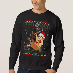 Sweatshirt Joyeux Noël Sloth Casquette Père Noël Dans Snow Ug