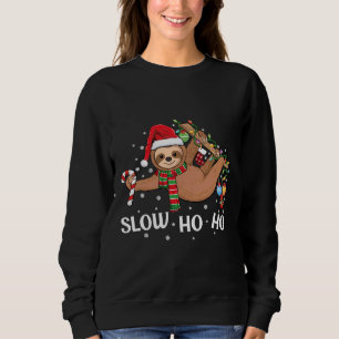 Sweatshirt Joyeux Noël Slothmas Sloth Pajamas Santa Hat S