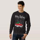 Sweatshirt Joyeux Noël Tee Rouge Camion Noël Arbre neige (Devant entier)