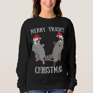 Sweatshirt Joyeux Noël Trashy Garbage Gang Opossum Raccoo
