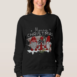 Sweatshirt Joyeux Noël Trois Gnomes À Buffalo Plaid Chri