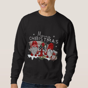 Sweatshirt Joyeux Noël Trois Gnomes À Buffalo Plaid Chri
