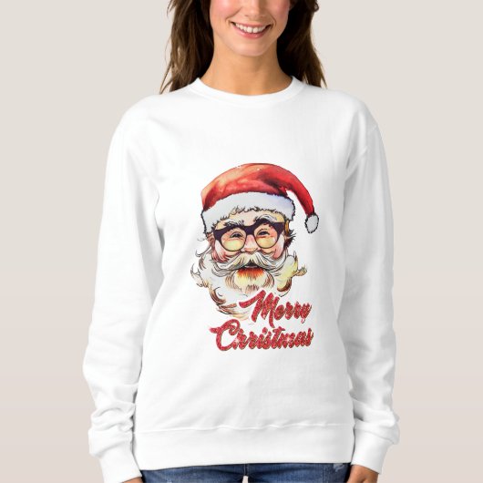 Sweatshirt Joyeux Noël Vintage Père Noël (Devant)