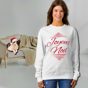 Sweatshirt Joyeux Noel - voeux de Noël français - blanc rouge