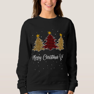 Sweatshirt Joyeux Noël Y'all Leopard Plaid Coût de l'arbre de