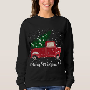 Sweatshirt Joyeux Noël Y'all Red Truck Christmas Tree Xma