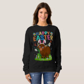 Sweatshirt Joyeux oeuf de lapin de Pâques Funny Buffalo diman (Devant entier)