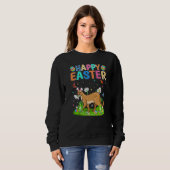Sweatshirt Joyeux oeuf de lapin de Pâques Funny Cougar dimanc (Devant entier)