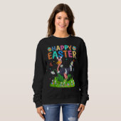 Sweatshirt Joyeux oeuf de lapin de Pâques Funny Oiseau d'autr (Devant entier)