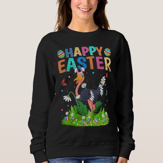 Sweatshirt Joyeux oeuf de lapin de Pâques Funny Oiseau d'autr (Devant)
