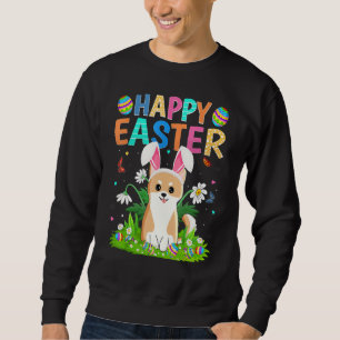 Sweatshirt Joyeux Oeuf Lapin de Pâques Funny Akita Inu Chien
