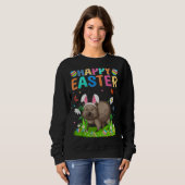 Sweatshirt Joyeux oeuf lapin de Pâques Funny Wombat dimanche (Devant entier)