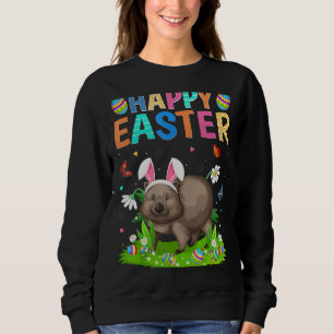 Sweatshirt Joyeux oeuf lapin de Pâques Funny Wombat dimanche