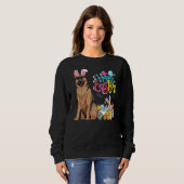 Sweatshirt Joyeux oeufs de Pâques Bunny Chien Berger Allemand (Devant entier)