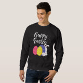 Sweatshirt Joyeux Panier d'oeufs de lapin de Pâques (Devant entier)