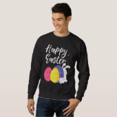 Sweatshirt Joyeux Panier d'oeufs de lapin de Pâques 1 (Devant entier)