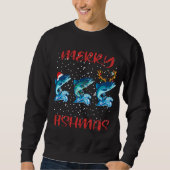 Sweatshirt Joyeux Pêche Pêche Pyjama de Noël Cadeaux Poisson (Devant)