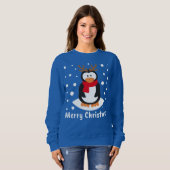 Sweatshirt Joyeux pingouin de Noël (Devant entier)