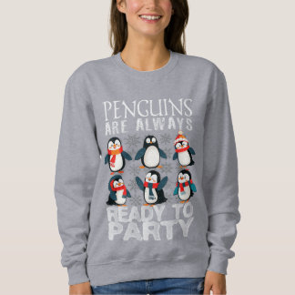 Sweatshirt Joyeux pingouins font toujours la fête de la femme