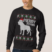 Sweatshirt Joyeux Pitbull Pitmas Chien de Noël (Devant)