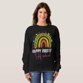 Sweatshirt Joyeux Premier Jour De L'École Enseignant Bébé Coe (Devant entier)