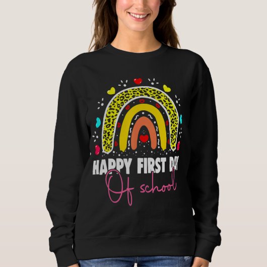 Sweatshirt Joyeux Premier Jour De L'École Enseignant Bébé Coe (Devant)