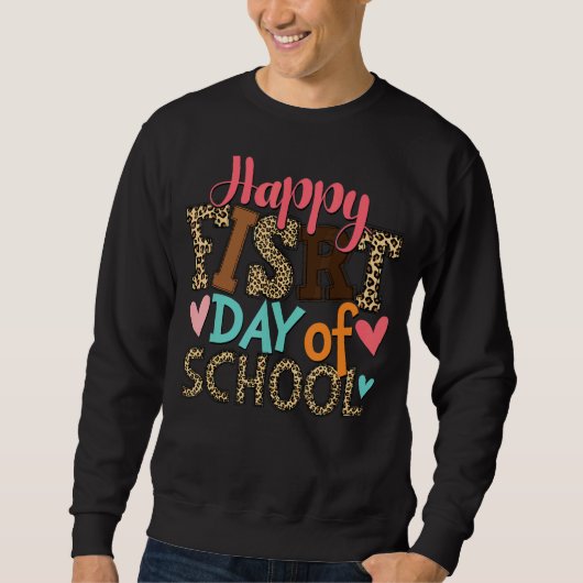 Sweatshirt Joyeux Premier Jour De L'École Professeur Leopard (Devant)
