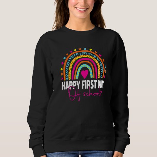 Sweatshirt Joyeux Premier Jour D'École  Enseignants Élèves Ar (Devant)