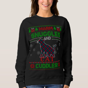 Sweatshirt Joyeux Pyjama de Noël Ugly Sweater Chat Plaid Outf