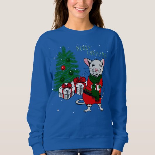 Sweatshirt joyeux rat de noël (Devant)