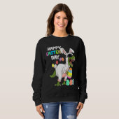 Sweatshirt Joyeux Rex Dinosaure Jour de Pâques OEuf lapin de  (Devant entier)
