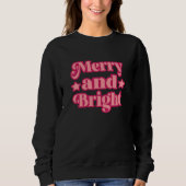 Sweatshirt Joyeux rose vif et Noir clair Noël (Devant)