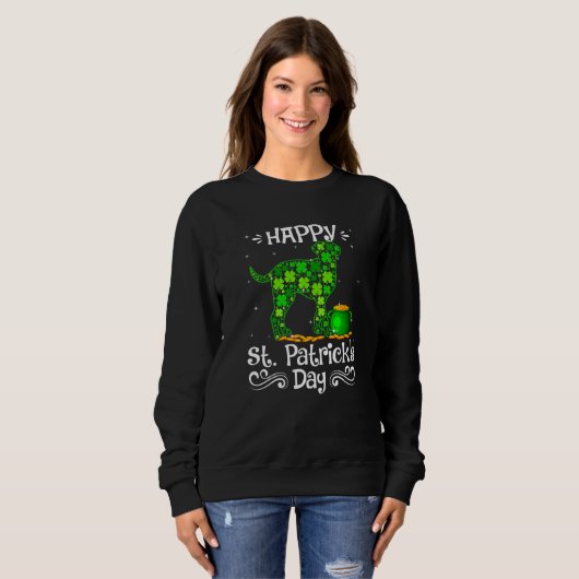 Sweatshirt Joyeux Saint Patrick S Day Chiens Dalmatiens Shamr (Devant entier)