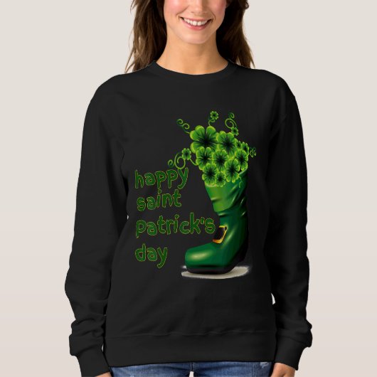 Sweatshirt Joyeux Saint Patrick's Day Chaussure verte Lucky S (Devant)